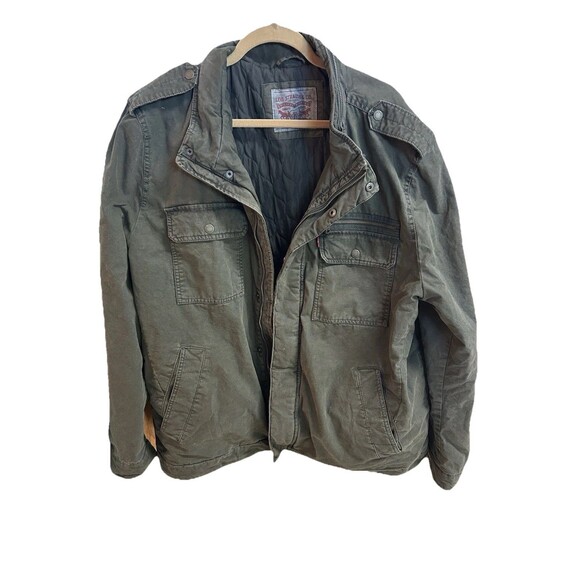Levis Olive Green Quilted Utility jacket Size XXL - Picture 1 of 8